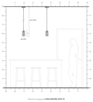 Livex Lighting Zurich 1 Light Brushed Nickel Mini Pendant