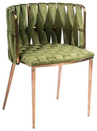 5-Piece Gigi Marble Top Dining Set, Green Chairs
