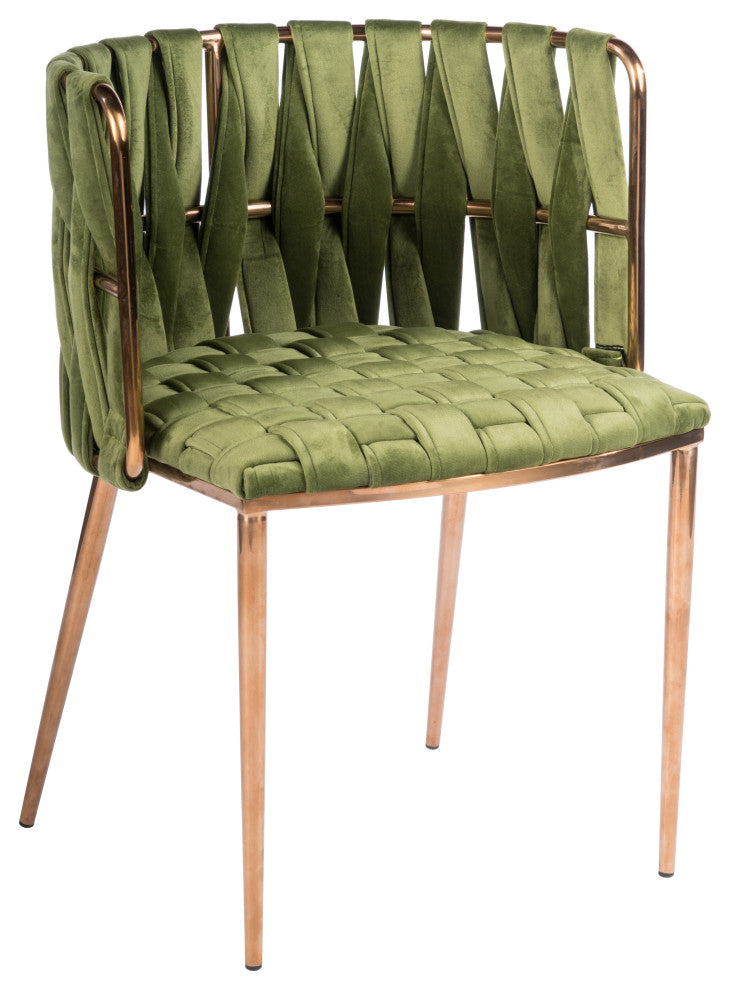 5-Piece Gigi Marble Top Dining Set, Green Chairs