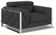Trento Genuine Italian Leather Modern Chair Dark Gray