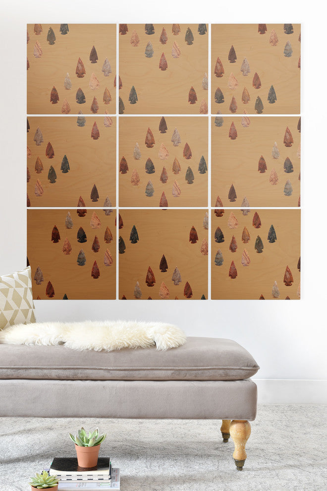 Deny Designs Lisa Argyropoulos Arrowheads Diamond Earth Wood Wall Mural, 4'x4'