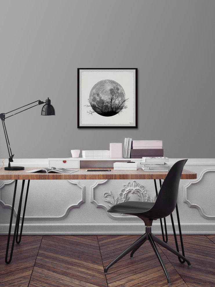 "Forest Moon" Framed Painting Print, 32"x32"