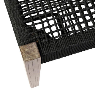 Armen Living Camino Fabric/Wood Indoor Outdoor Dining Bench in Charcoal/Natural