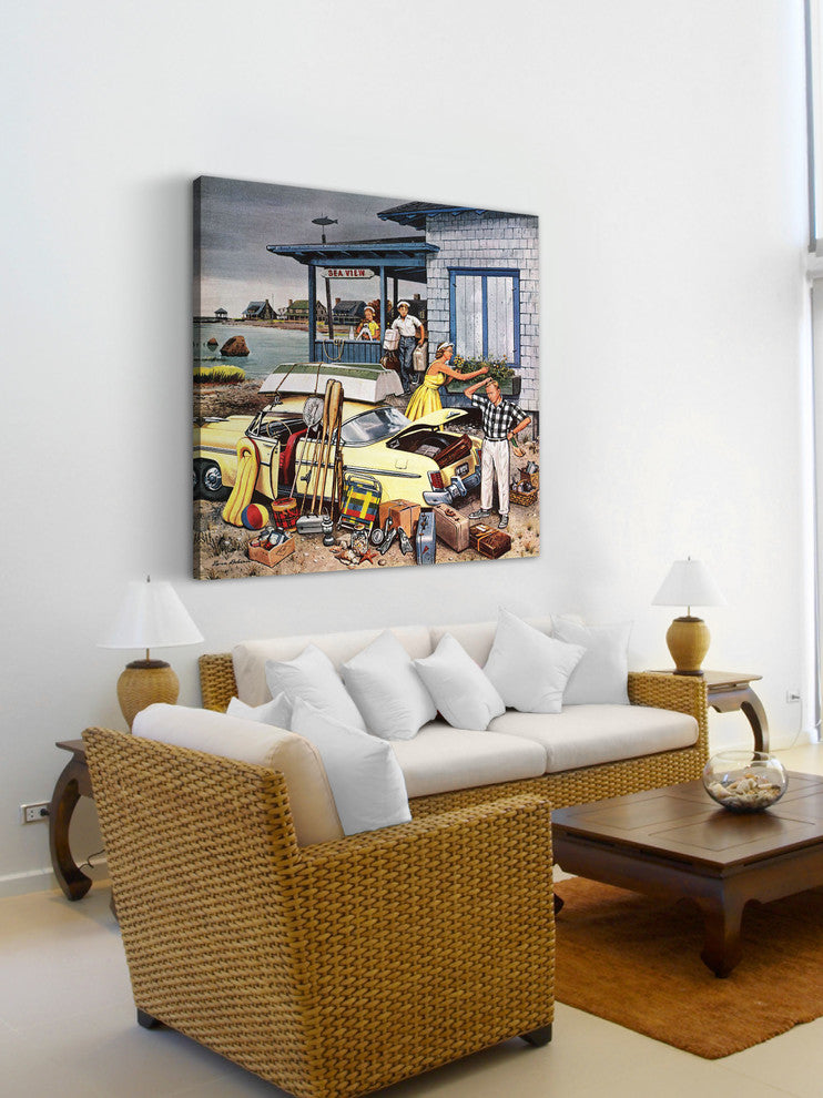 "Packing the Car" Painting Print on Canvas by Stevan Dohanos