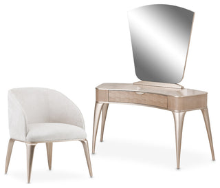 Malibu Crest Wood Vanity Set with Mirror & Chair - Blush