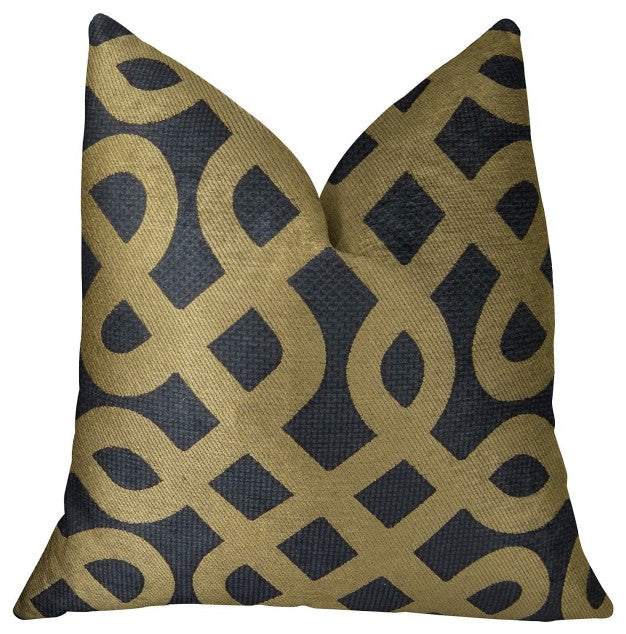 Plutus Graphic Maze Handmade Throw Pillow, (Double sided  16" x 16")