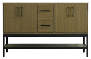 Home Living 54" Double Bathroom Vanity, Chestnut Brown