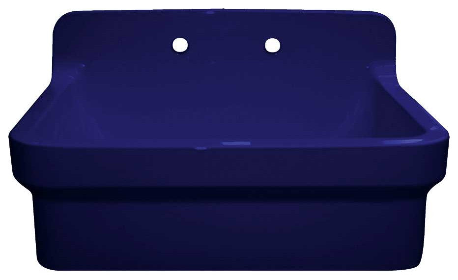 Old Fashioned Country Fireclay Utility Sink With High Backsplash