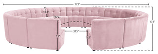 Limitless Velvet Upholstered 15-Piece Modular Sectional, Pink