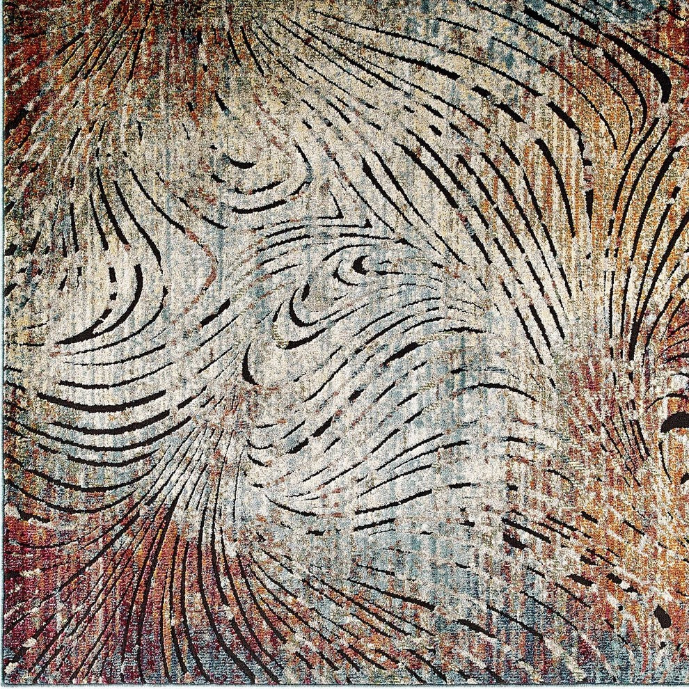 Tribute Ember Contemporary Modern Vintage Mosaic 8x10 Area Rug