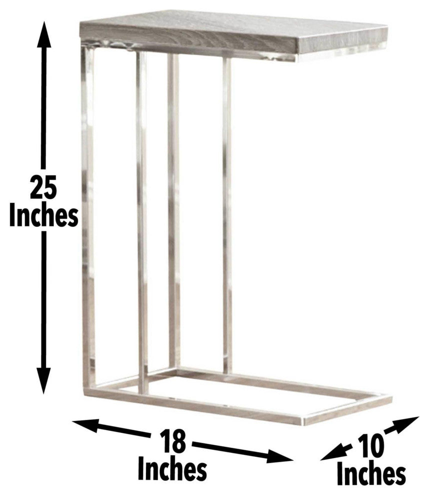 Steve Silver Lucia 10" Gray Chairside End Table