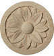 4 1/4"W x 4 1/4"H x 5/8"P Bedford Rosette, Rubberwood
