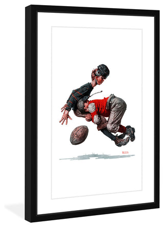"Fumble" Framed Art Print by Norman Rockwell