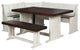 Sunny Dining Nook Table Set, Distressed Cream/Brown Wood