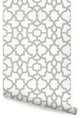 Trellis Peel and Stick Vinyl Wallpaper, Light Gray, 24"w X 108"h
