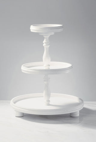 3 Tier Wooden Display Stand, Cream
