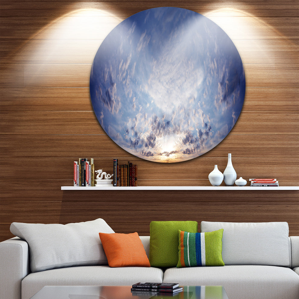 Blue Celestial Landscape, Photo Round Wall Art, 36"