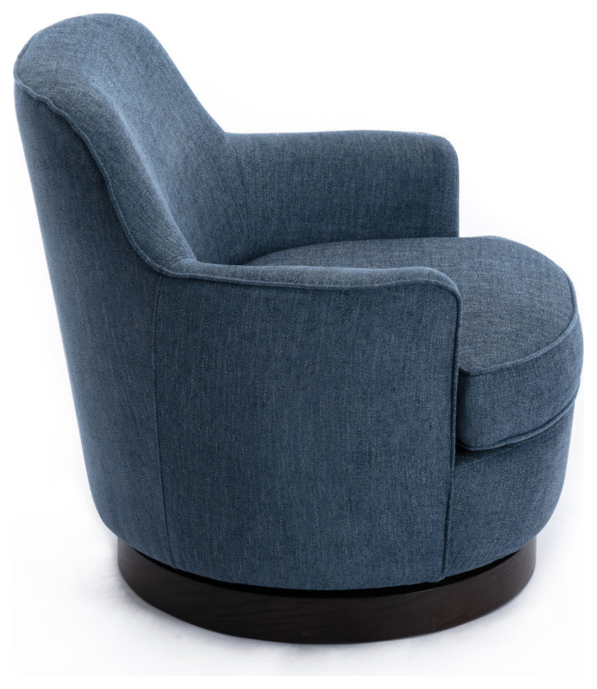 Reese Cadet Blue Wood Base Swivel Chair