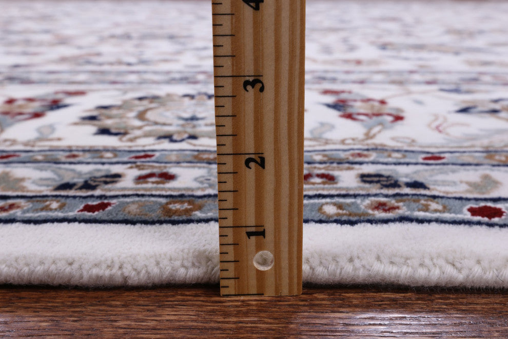 8' 11" X 12' 3" Hand-Knotted Persian Nain Wool and Silk Rug Q9350