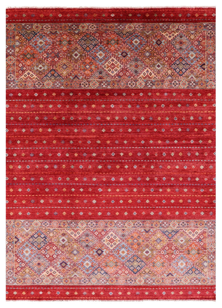 8' 2" X 11' 6" Khorjin Super Kazak Hand-Knotted Rug Q10743