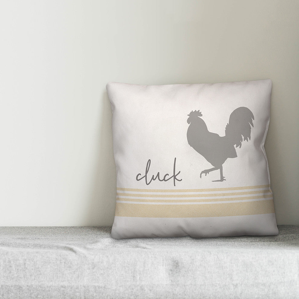 Cluck Rooster 18x18 Throw Pillow