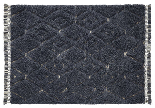 Munroe Blue Wool Cotton Rug, 5 X 7 Ft