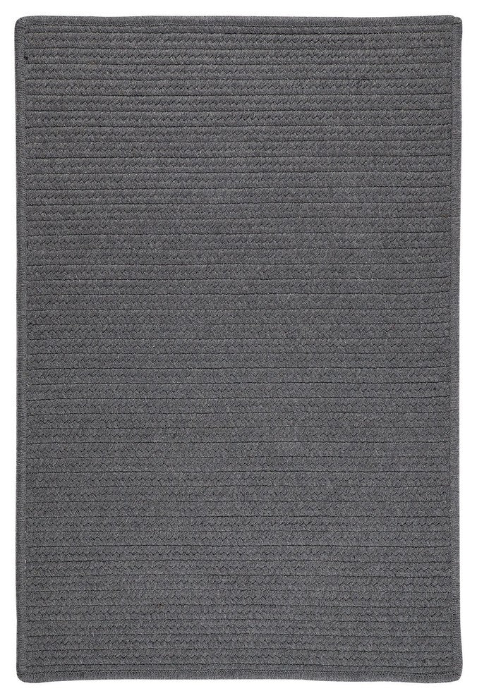 Sunbrella Solid LS05 Granite Sunbrella Area Rug, Rectangular 2'x3'