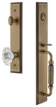 Carre' 1-Piece Dummy Handleset, F Grip and Biarritz Knob, Vintage Brass, 848866