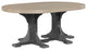 Poly Round Table, Weatherwood & Black, 4' X 6', Dining Height