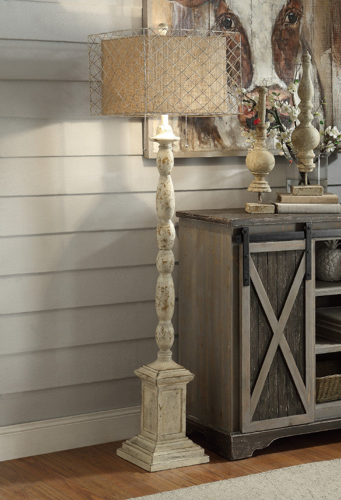 Holcomb Floor Lamp, Distressed White