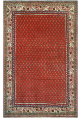 Fine Vintage Distressed Zyaire Red/Beige Rug, 4'4x7'0