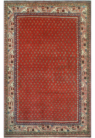 Fine Vintage Distressed Zyaire Red/Beige Rug, 4'4x7'0