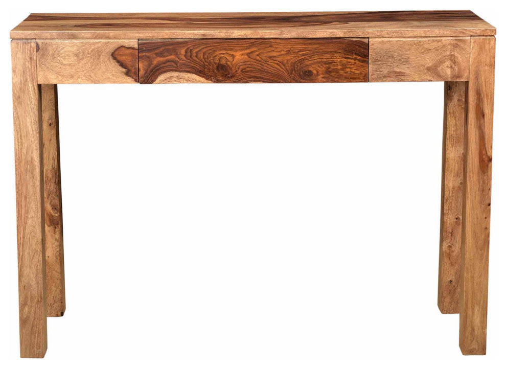 Rustic Modern Solid Wood Console/Desk, Dark Sheesham