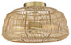 Bohemian Rattan Semi-Flush Mount Ceiling Light, 14'''' W-2 Lights
