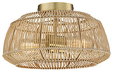 Bohemian Rattan Semi-Flush Mount Ceiling Light, 14'' W-2 Lights