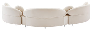 Vivacious Velvet Upholstered 3-Piece Sectional, Cream