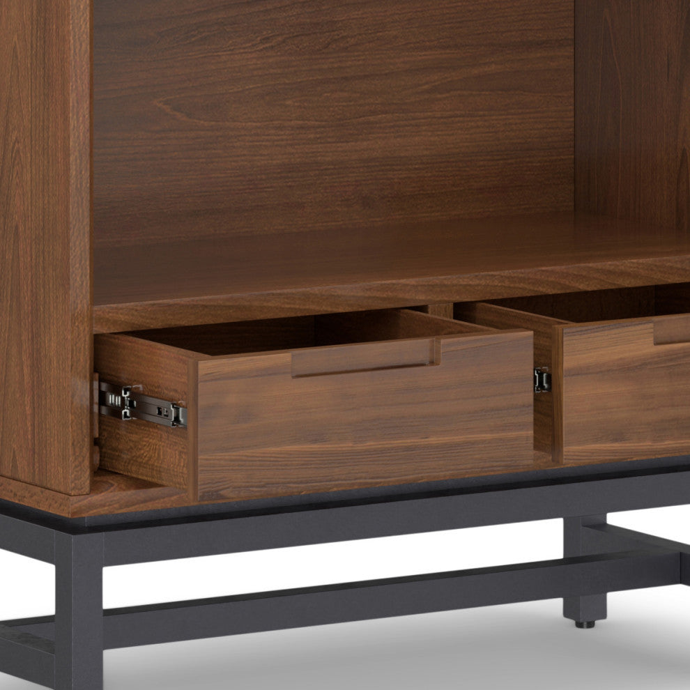 Banting Solid Hardwood Mid Century Bookcase, Walnut Veneer