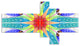 Extraordinary Fractal Blue Design, Abstract Canvas Art Print, 60"x32", 5 panels