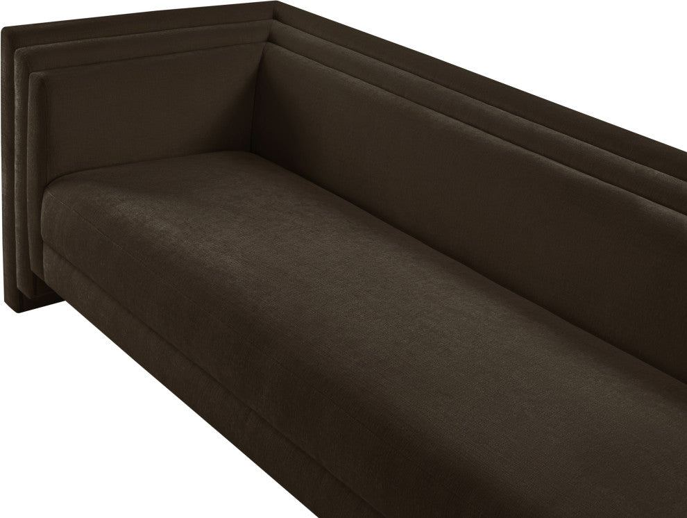Everett Upholstered Sofa, Brown, Chenille Fabric