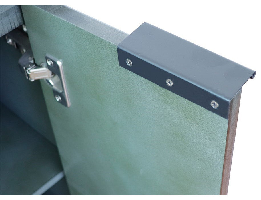 37" Single Vanity, Linen Gray Finish With White Carrara Top And Round Sink