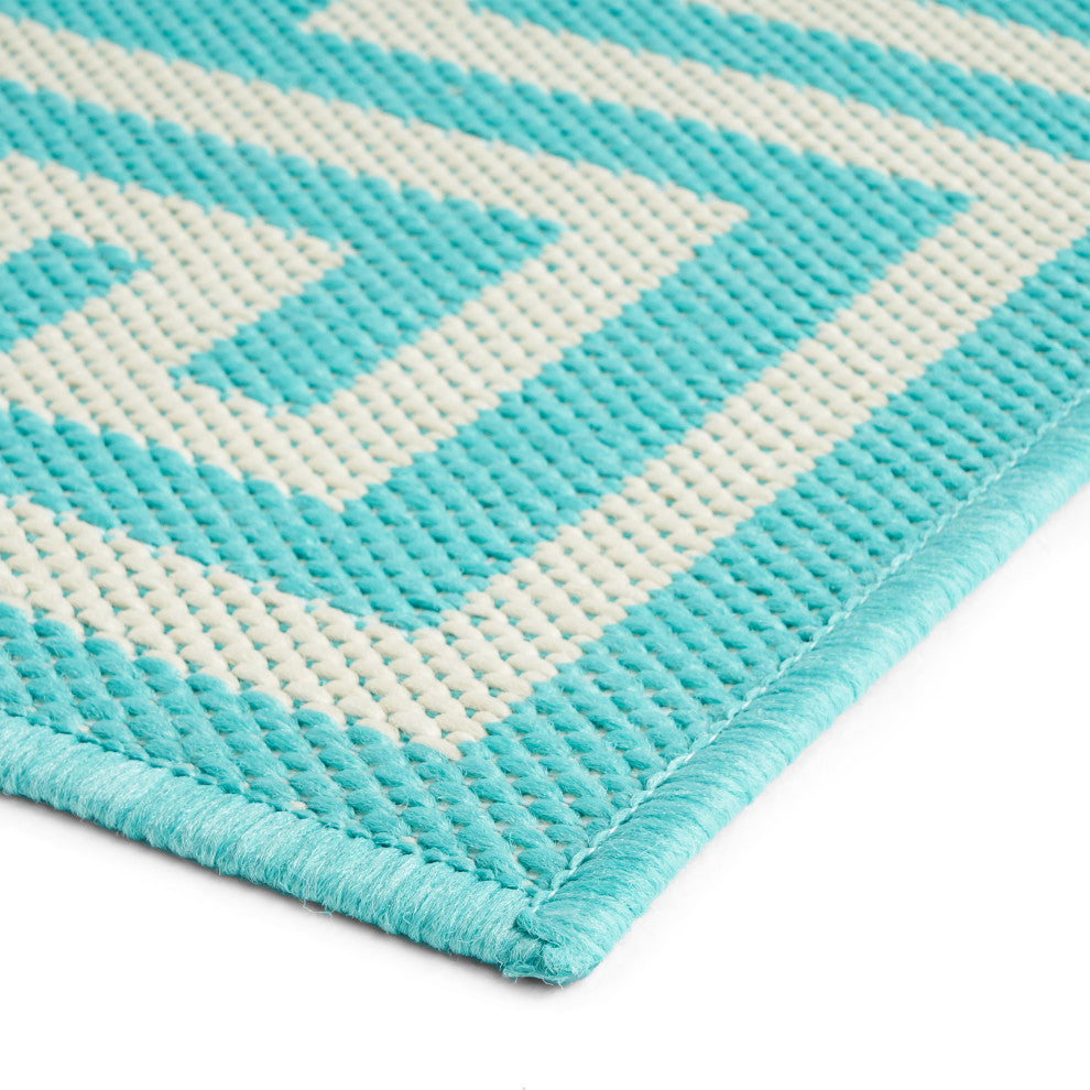 Maxim Indoor Area Rug, Teal/Ivory, 5'3"x7'