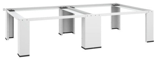 vidaXL Double Washing and Drying Machine Pedestal Washer and Dryer Stand White, 440.9 Lb