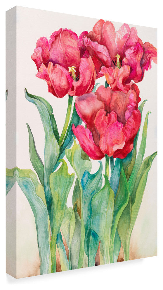 Joanne Porter 'Cherry Red Tulip' Canvas Art, 24"x16"