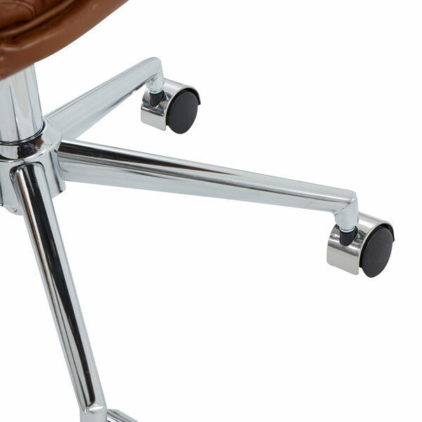 Safavieh Couture Decolin Swivel Desk Chair Brown / Silver