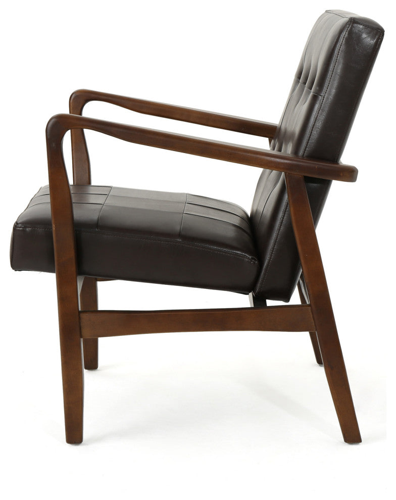 GDF Studio Callisto Mid Century Modern Fabric Club Chair, Brown