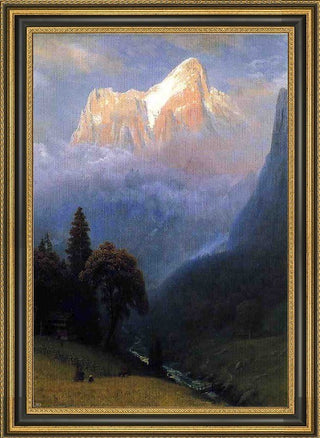 Albert Bierstadt Storm Among the Alps Framed Premium Canvas Print, 16"x24"