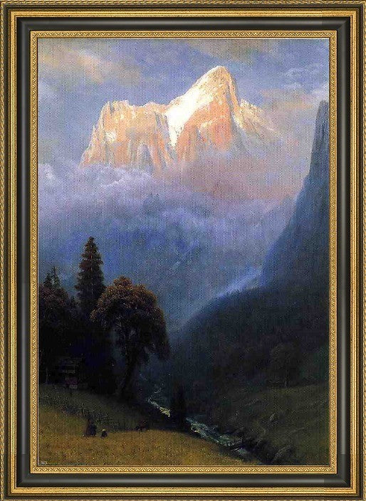 Albert Bierstadt Storm Among the Alps Framed Premium Canvas Print, 16"x24"
