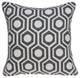 HomeRoots 20" x 7" x 20" Cool Gray and White Pillow Cover With Poly Insert