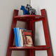 5 Tier Corner Ladder Display Bookshelf, Cherry Wood