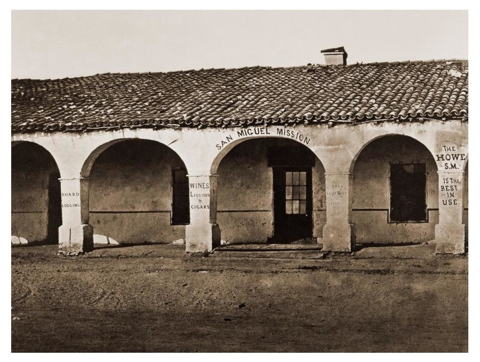 "San Miguel Mission, San Miguel, California, 1876-1880" Paper Art, 18"x14"